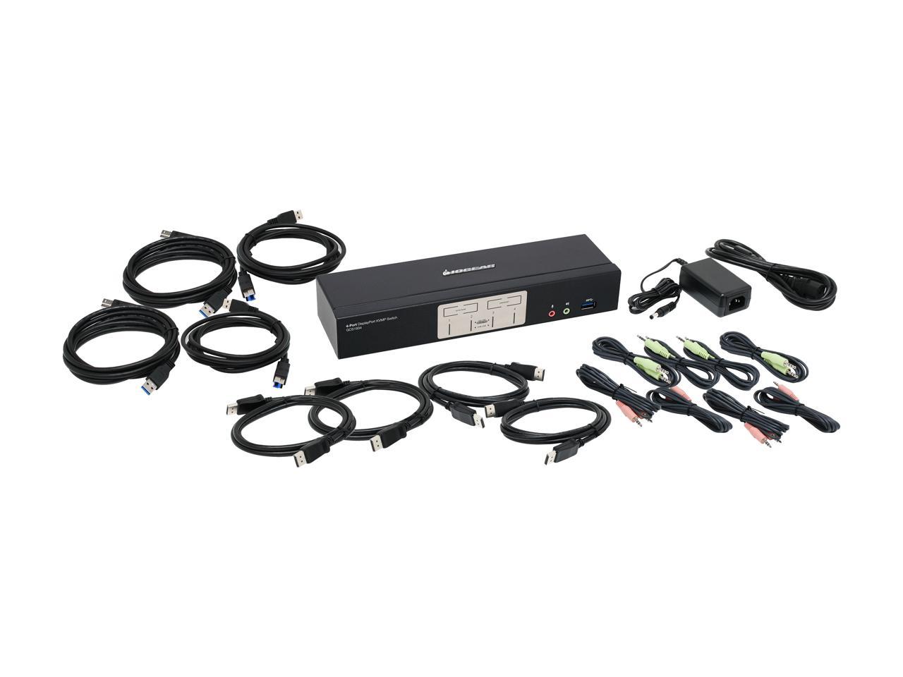 IOGEAR GCS1934 4-Port DisplayPort 1.2 KVMP Switch with USB 3.1 Gen1 Hub and Audio (TAA Compliant)