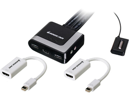 IOGEAR GCS62HMDPKIT 2-Port HDMI and Mini DisplayPort Cable KVM Kit with Audio