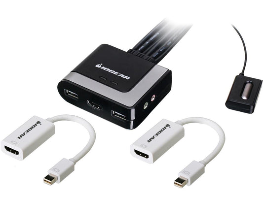 IOGEAR GCS62HMDPKIT 2-Port HDMI and Mini DisplayPort Cable KVM Kit with Audio