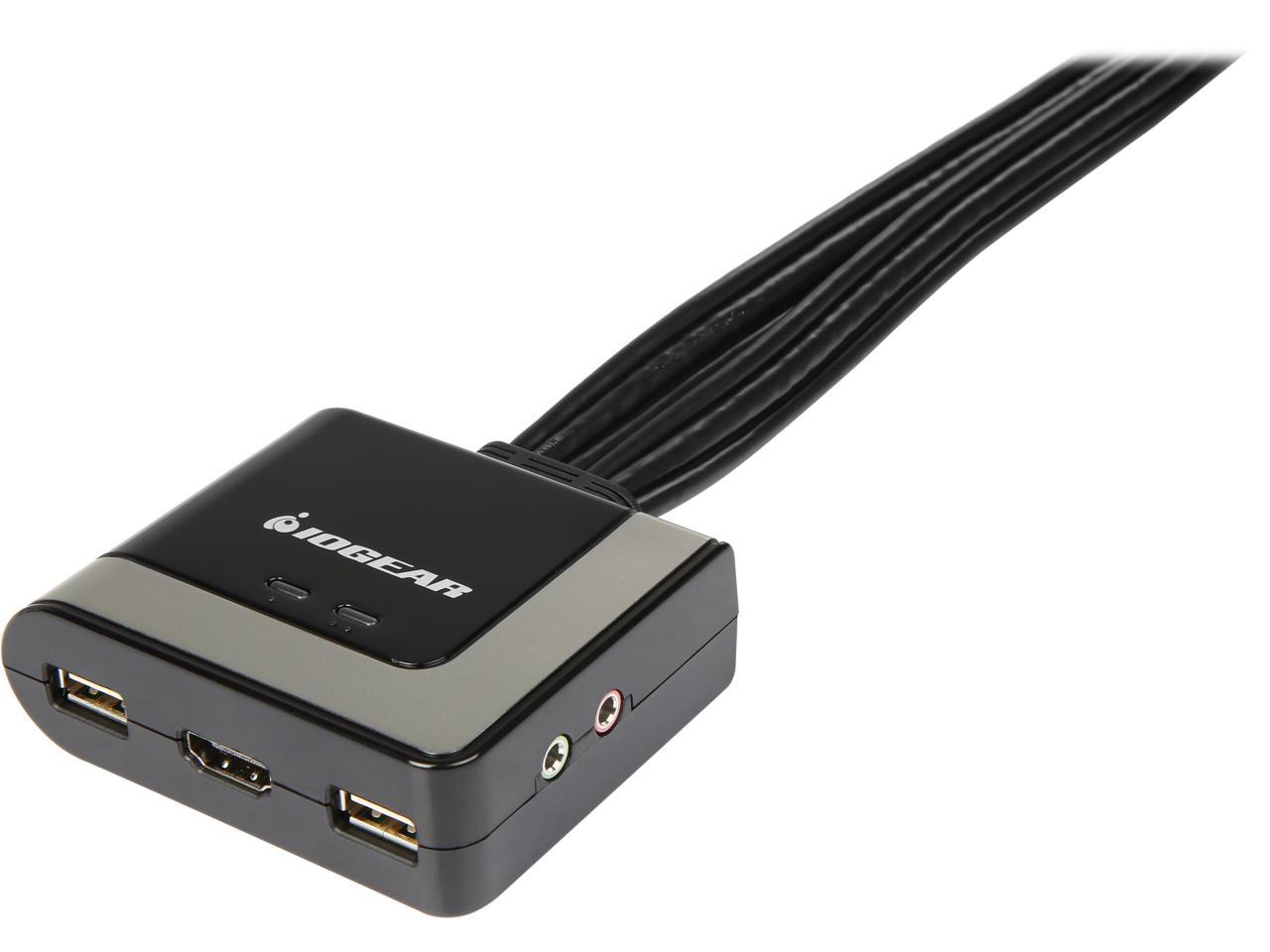 IOGEAR GCS62HDPKIT 2-Port HDMI and DisplayPort Cable KVM Kit with Audio