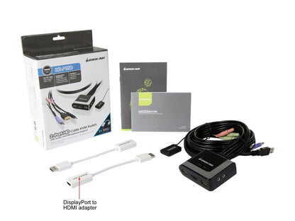 IOGEAR GCS62HDPKIT 2-Port HDMI and DisplayPort Cable KVM Kit with Audio