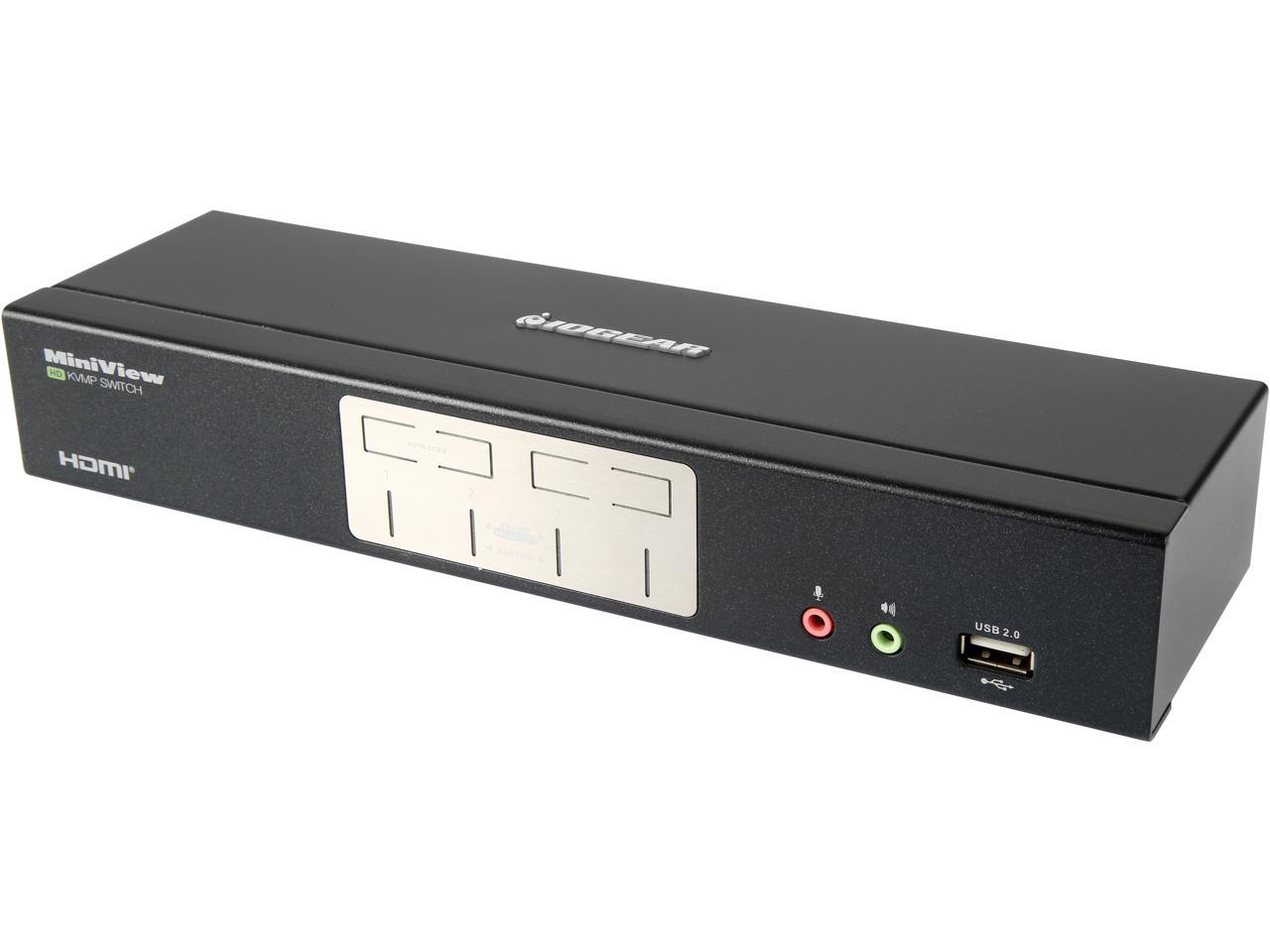 IOGEAR GCS1794MDPKITÂ 4-Port HDMI and Mini DisplayPort KVMP Kit with USB Hub and Audio