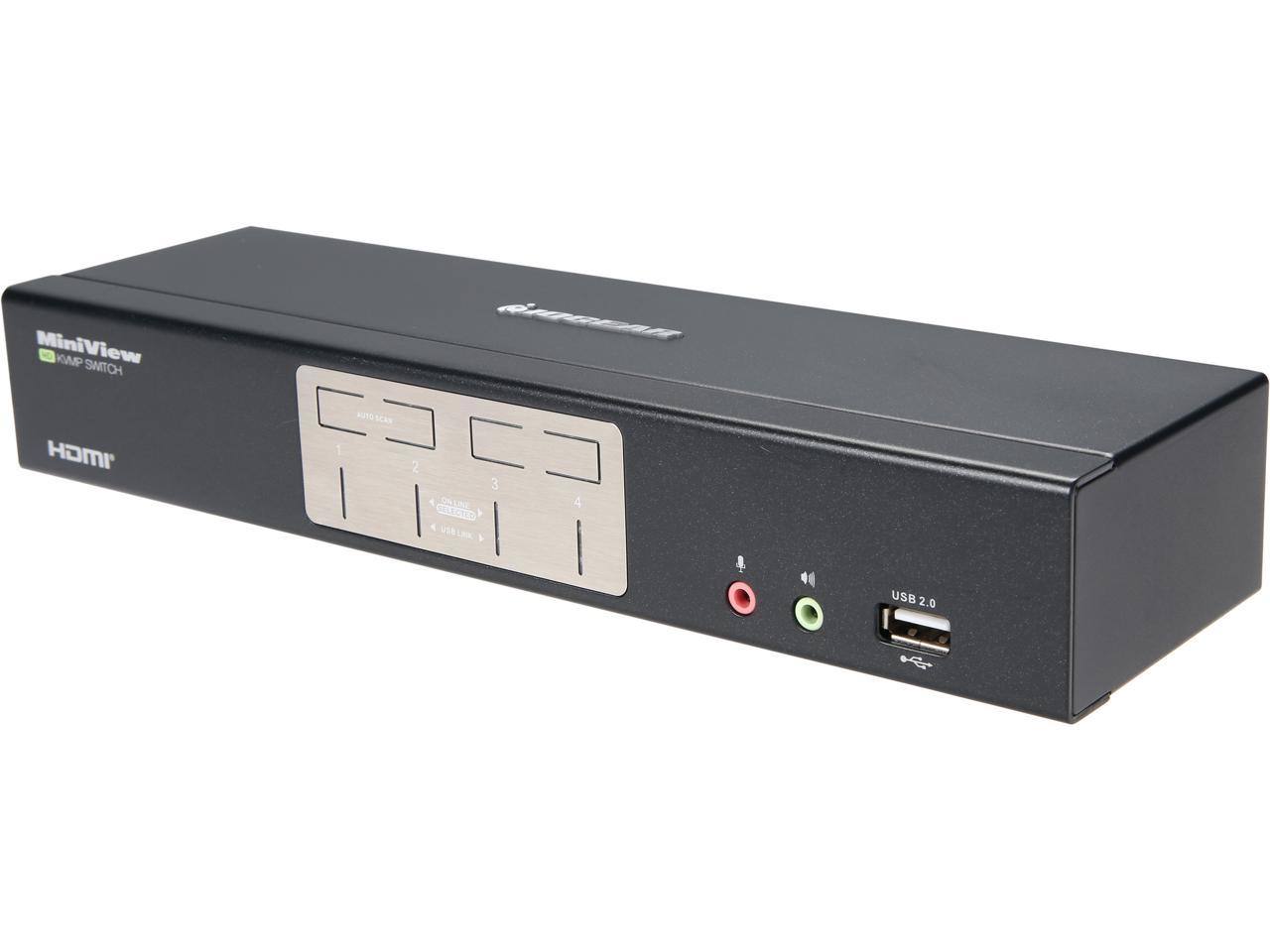 IOGEAR GCS1794DPKIT 4-Port HDMI and DisplayPort KVMP Kit with USB Hub and Audio