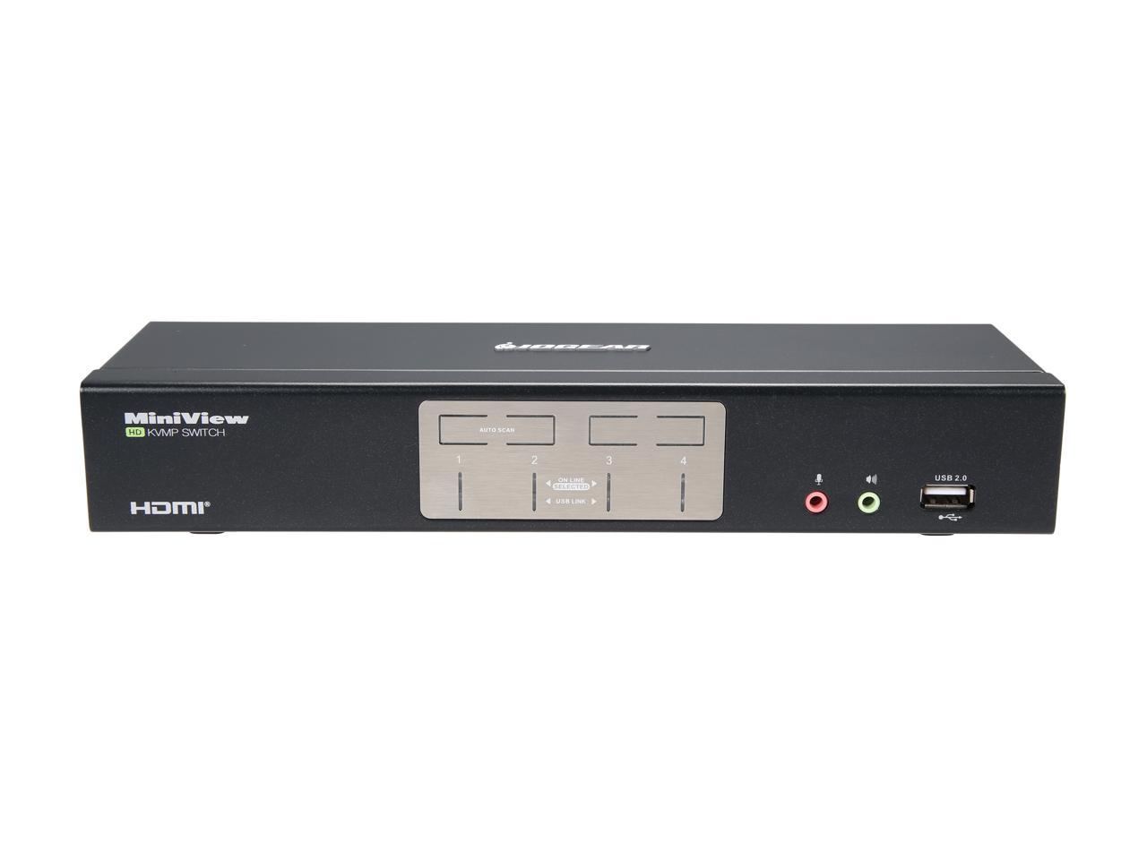 IOGEAR GCS1794DPKIT 4-Port HDMI and DisplayPort KVMP Kit with USB Hub and Audio