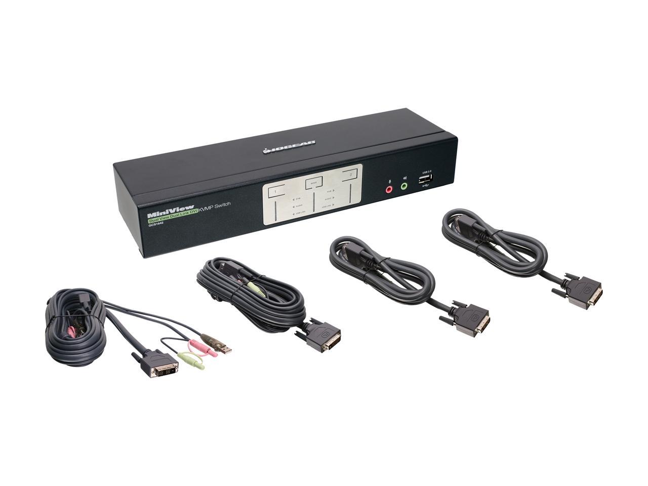 IOGEAR GCS1642MDPKIT 2-Port Dual-Link Dual View DVI and Mini DisplayPort KVMP Kit (TAA Compliant)