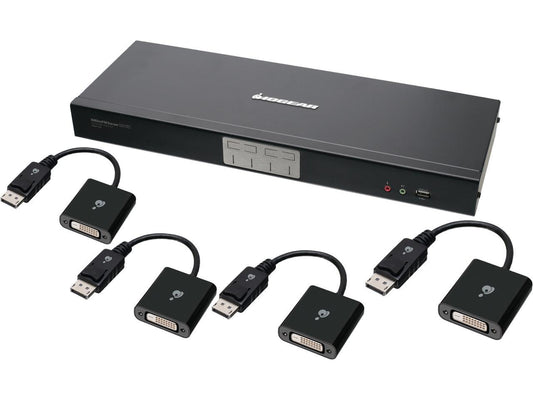 IOGEAR GCS1784DPKIT 4-Port Dual-Link DVI and DisplayPort KVMP Kit with 7.1 Audio (TAA Compliant)