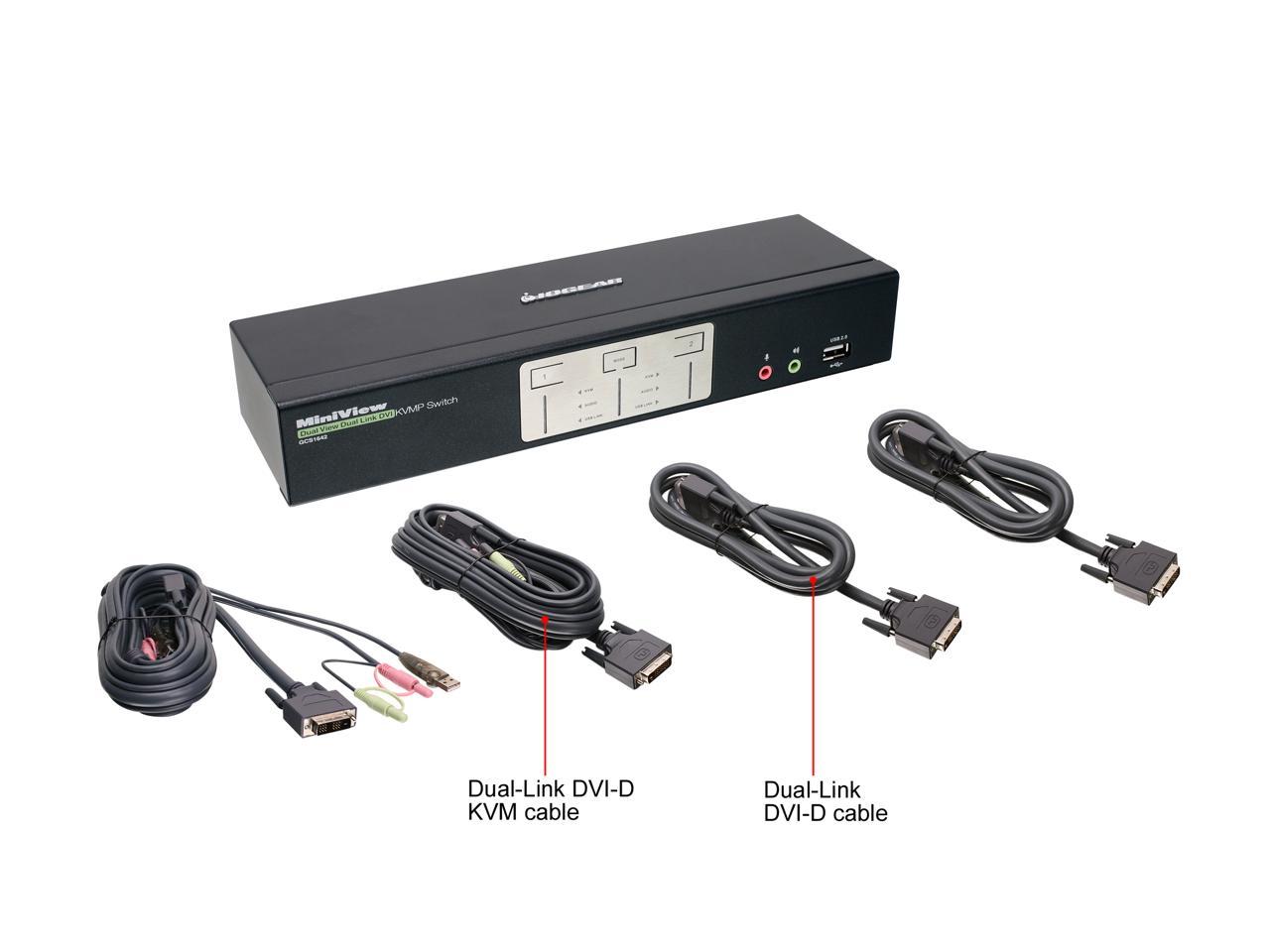 IOGEAR GCS1642DPKIT 2-Port Dual-Link Dual View DVI and DisplayPort KVMP Kit (TAA Compliant)