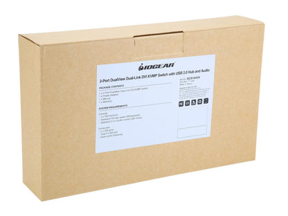 IOGEAR GCS1642X 2-Port Dual View Dual-Link DVI KVMP Switch with USB 2.0 Hub and Audio (TAA Compliant)