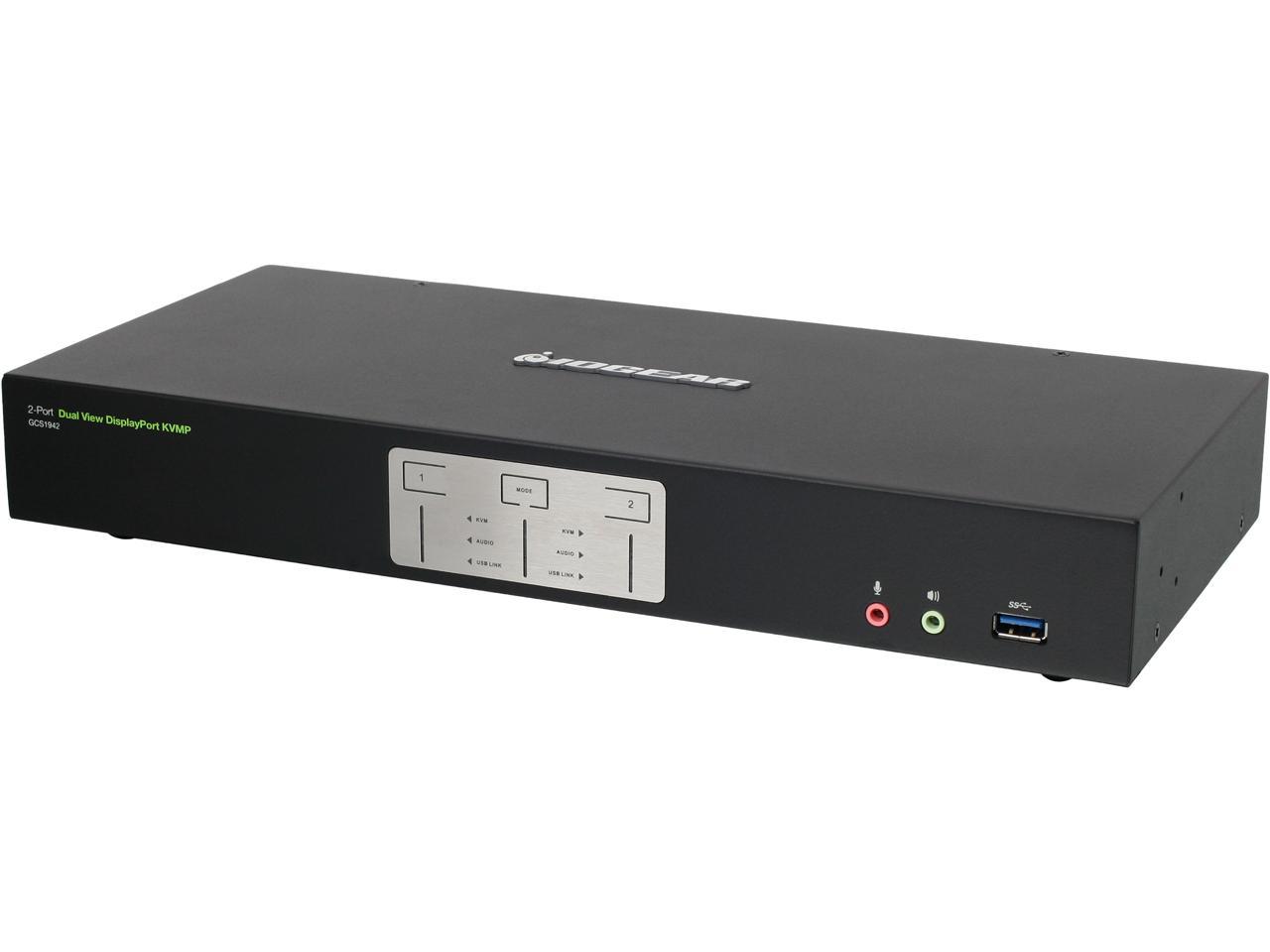 IOGEAR GCS1942 2-Port 4K Dual View DisplayPort KVMP with USB 3.0 Hub and Audio (TAA)