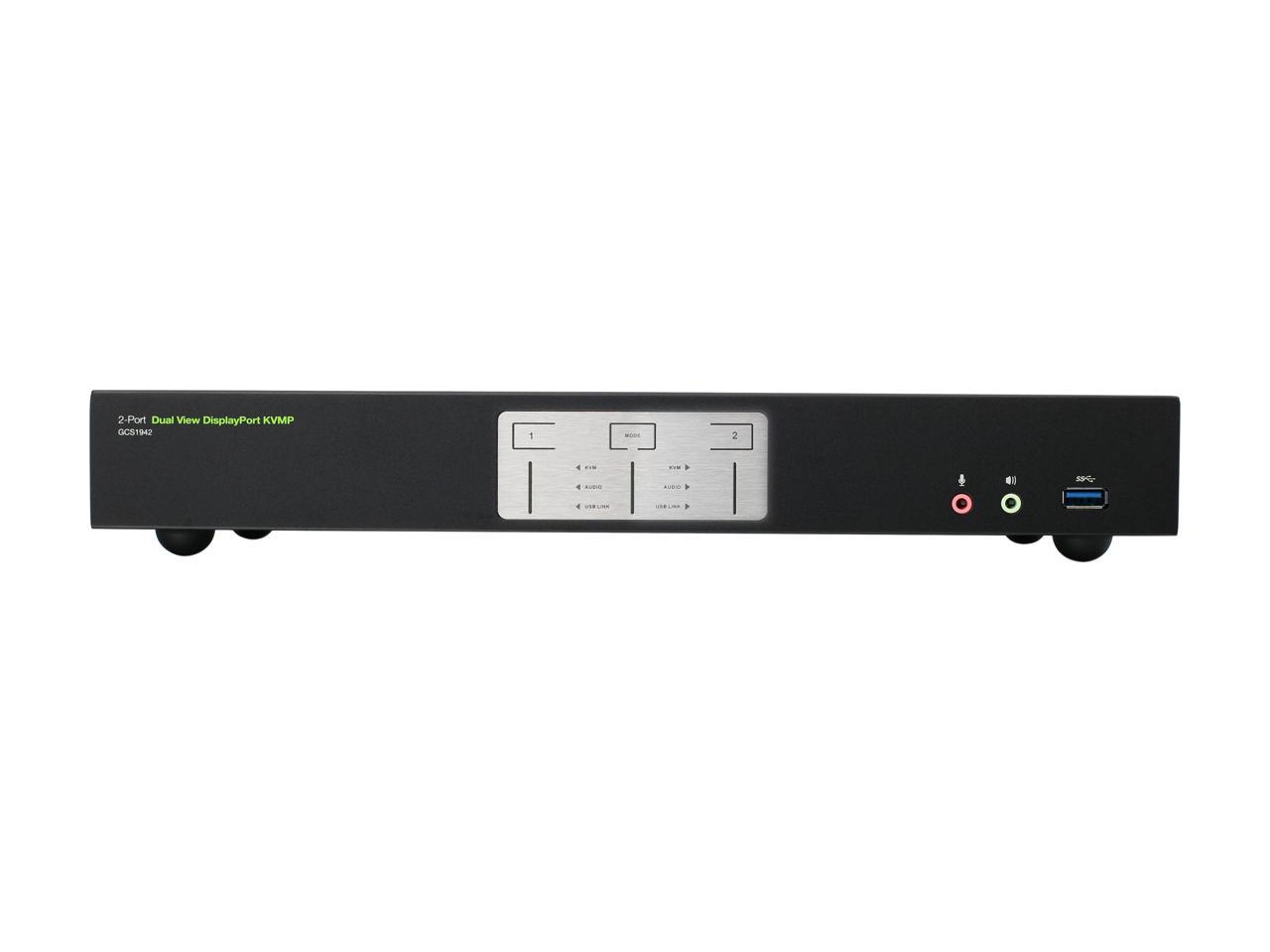 IOGEAR GCS1942 2-Port 4K Dual View DisplayPort KVMP with USB 3.0 Hub and Audio (TAA)