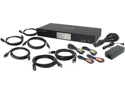 IOGEAR GCS1942 2-Port 4K Dual View DisplayPort KVMP with USB 3.0 Hub and Audio (TAA)