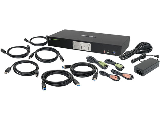 IOGEAR GCS1942 2-Port 4K Dual View DisplayPort KVMP with USB 3.0 Hub and Audio (TAA)