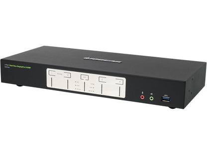 IOGEAR GCS1944 4-Port 4K Dual View DisplayPort KVMP with USB 3.0 Hub and Audio (TAA)