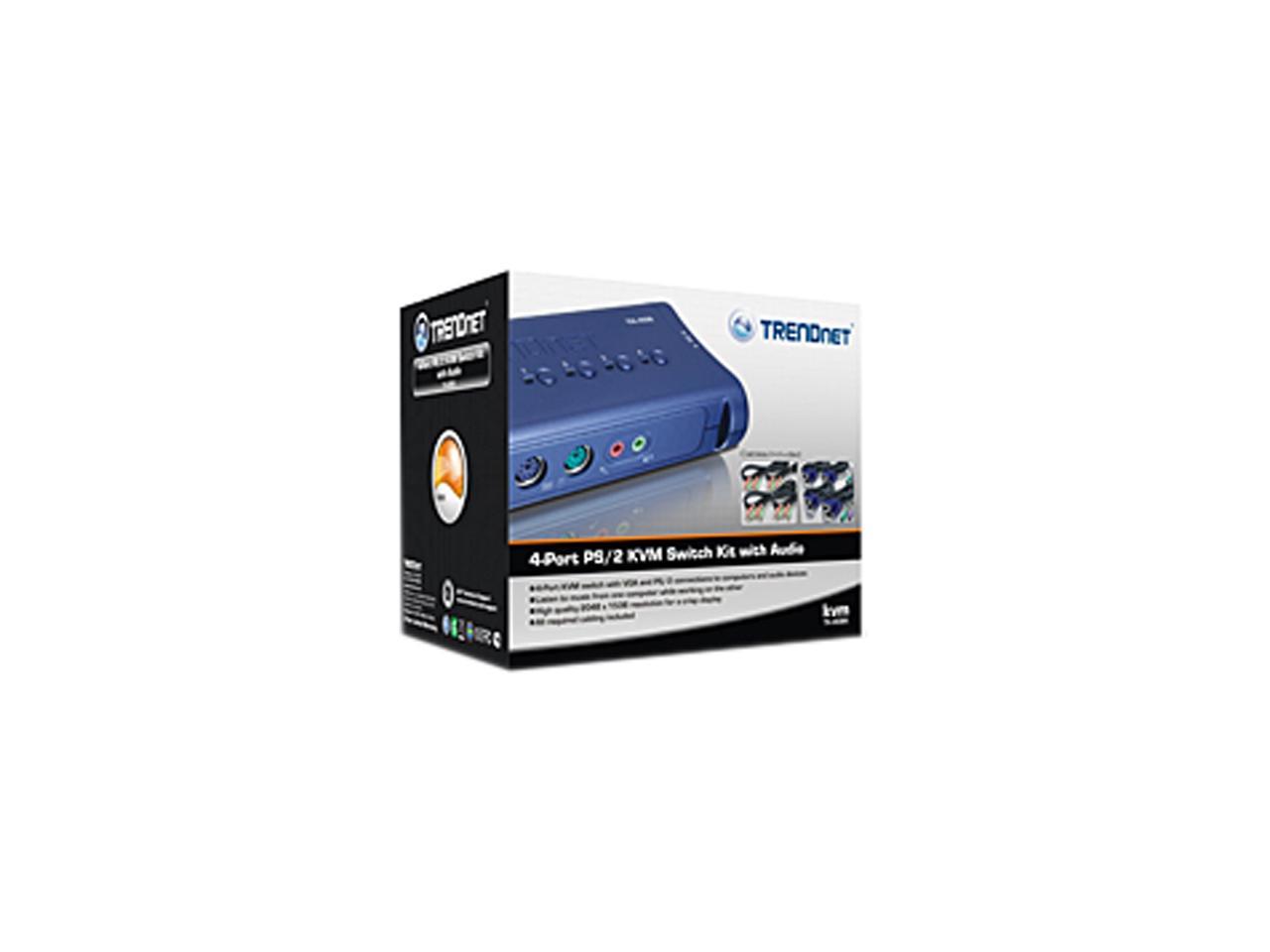 TRENDnet TK-408K 4-Port PS/2 KVM Switch Kit w/Audio