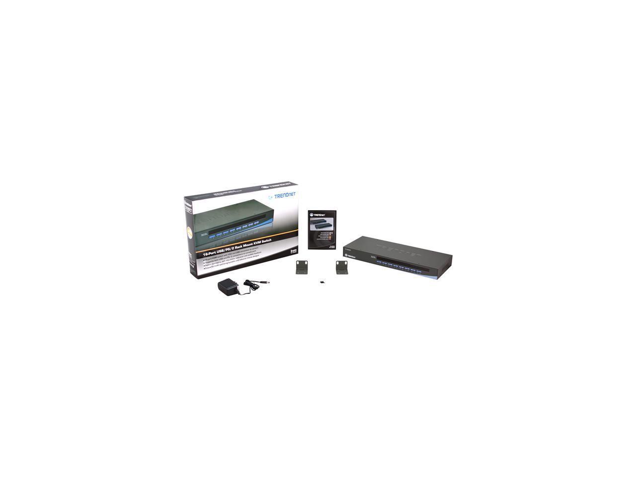 TRENDnet TK-1603R 16-Port USB + PS/2 Rack Mount KVM Switch
