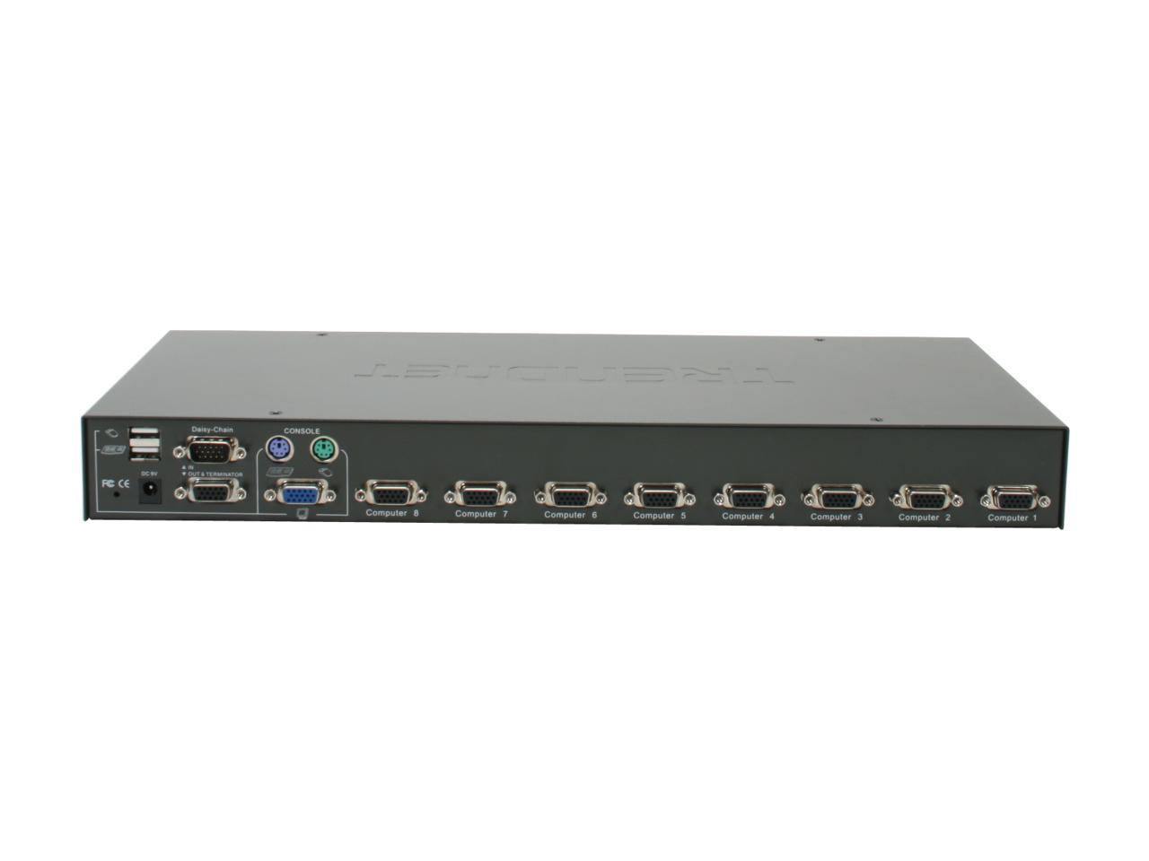 TRENDnet TK-804R 8-Port USB+PS/2 Rack Mount KVM Switch w/ OSD