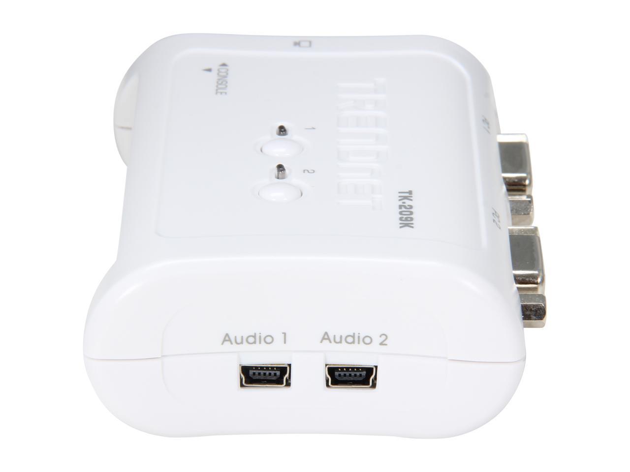 TRENDnet TK-209K 2-Port USB KVM Switch Kit w/ Audio (Includes 2x KVM Cables)
