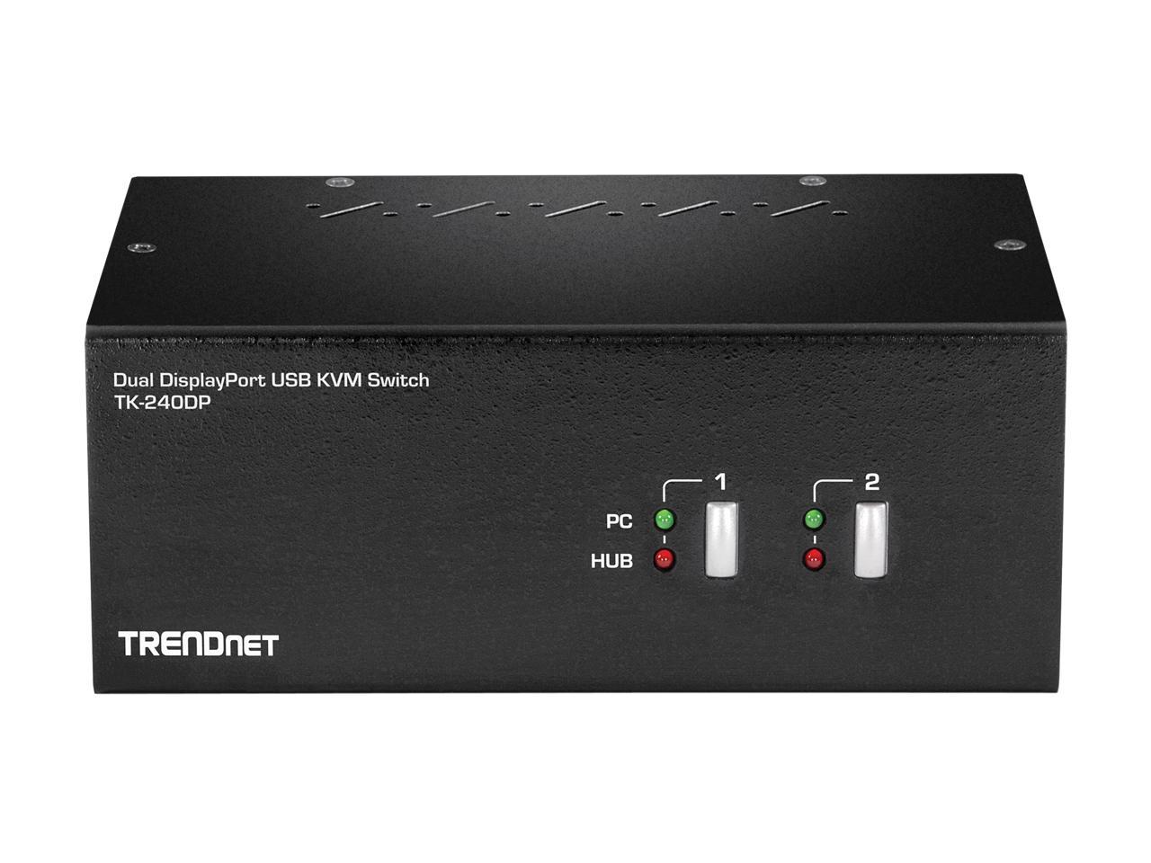 TRENDnet TK-240DP 2-Port Dual Monitor DisplayPort KVM Switch