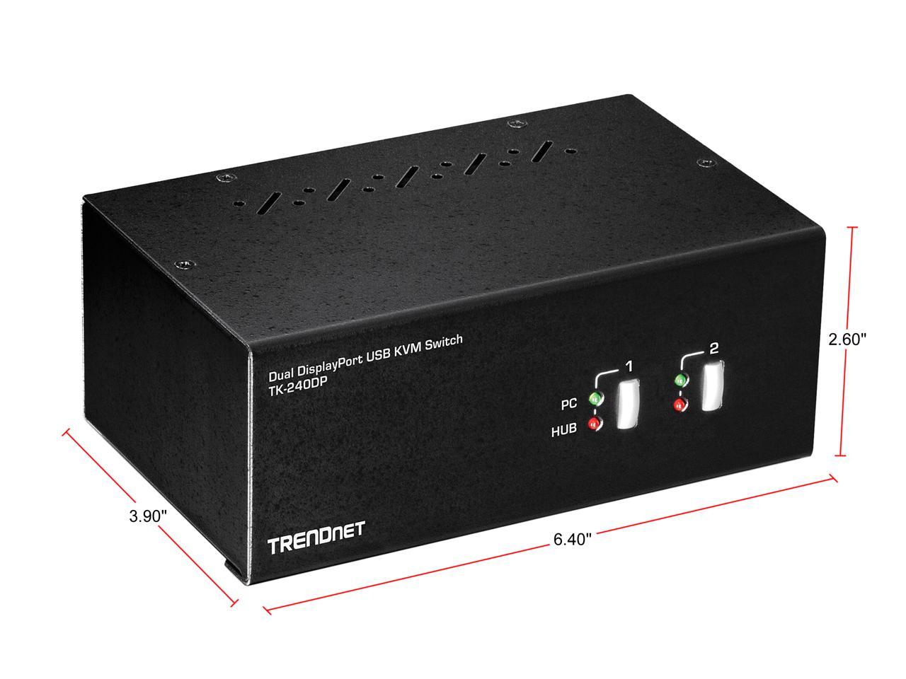 TRENDnet TK-240DP 2-Port Dual Monitor DisplayPort KVM Switch