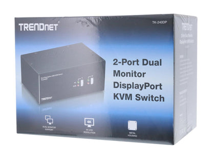 TRENDnet TK-240DP 2-Port Dual Monitor DisplayPort KVM Switch