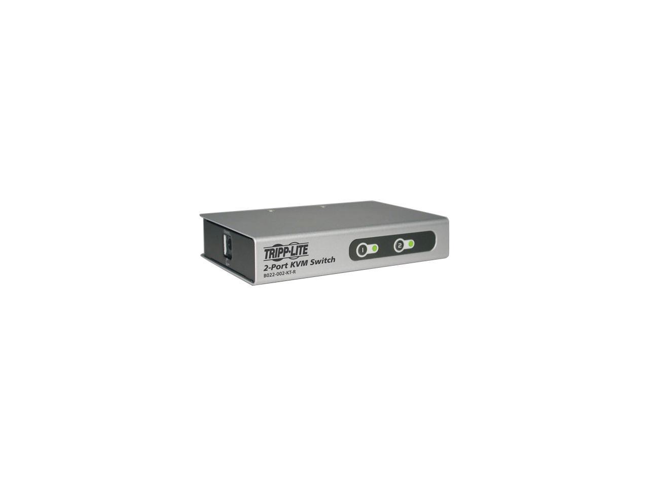 TRIPP LITE B022-002-KT-R 2-Port Desktop KVM Switch w/ 2 KVM Cable Kits