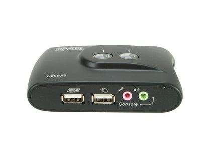 TRIPP LITE B004-VUA2-K-R 2-Port Compact USB KVM Switch w/Audio and Cable