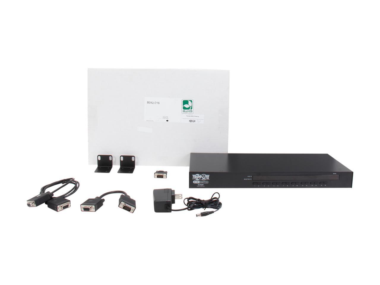 Tripp Lite 16-Port 1U Rack-Mount USB/PS2 KVM Switch with On-Screen Display (B042-016)