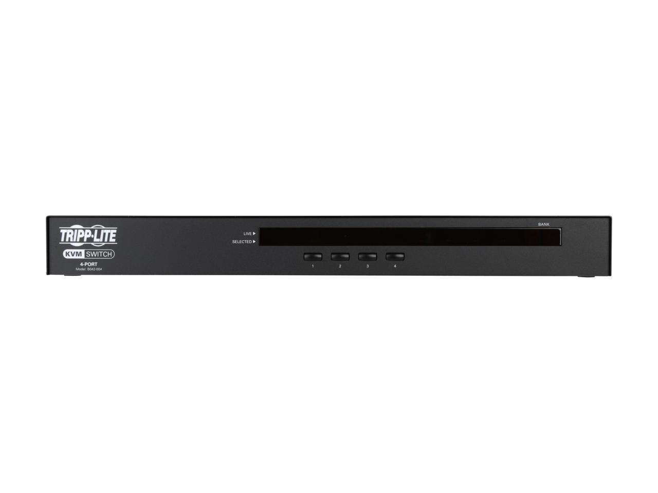 Tripp Lite 4-Port 1U Rack-Mount USB/PS2 KVM Switch with On-Screen Display (B042-004)