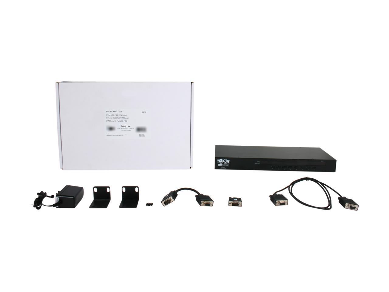 Tripp Lite 8-Port 1U Rack-Mount USB/PS2 KVM Switch with On-Screen Display (B042-008)