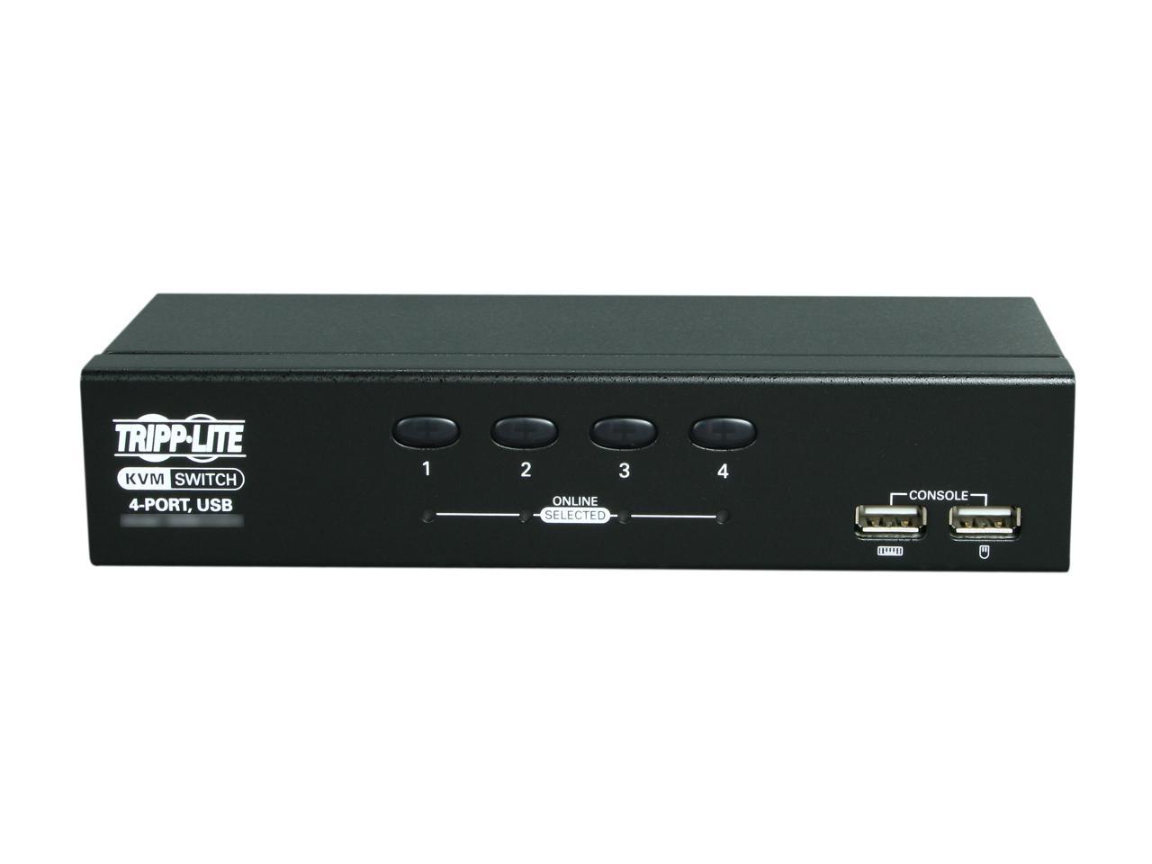 Tripp Lite 4-Port Desktop KVM Switch, USB, VGA HD15 (B006-VU4-R)