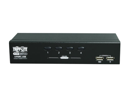 Tripp Lite 4-Port Desktop KVM Switch, USB, VGA HD15 (B006-VU4-R)