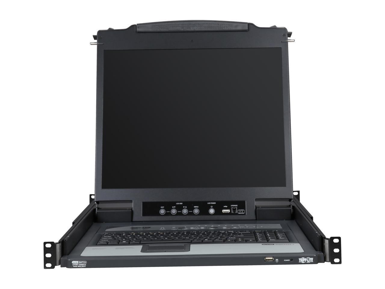 Tripp Lite 8-Port 1U Rack-Mount Console KVM Switch with 19-in. LCD + 8 PS2/USB Combo Cables (B020-U08-19-K)