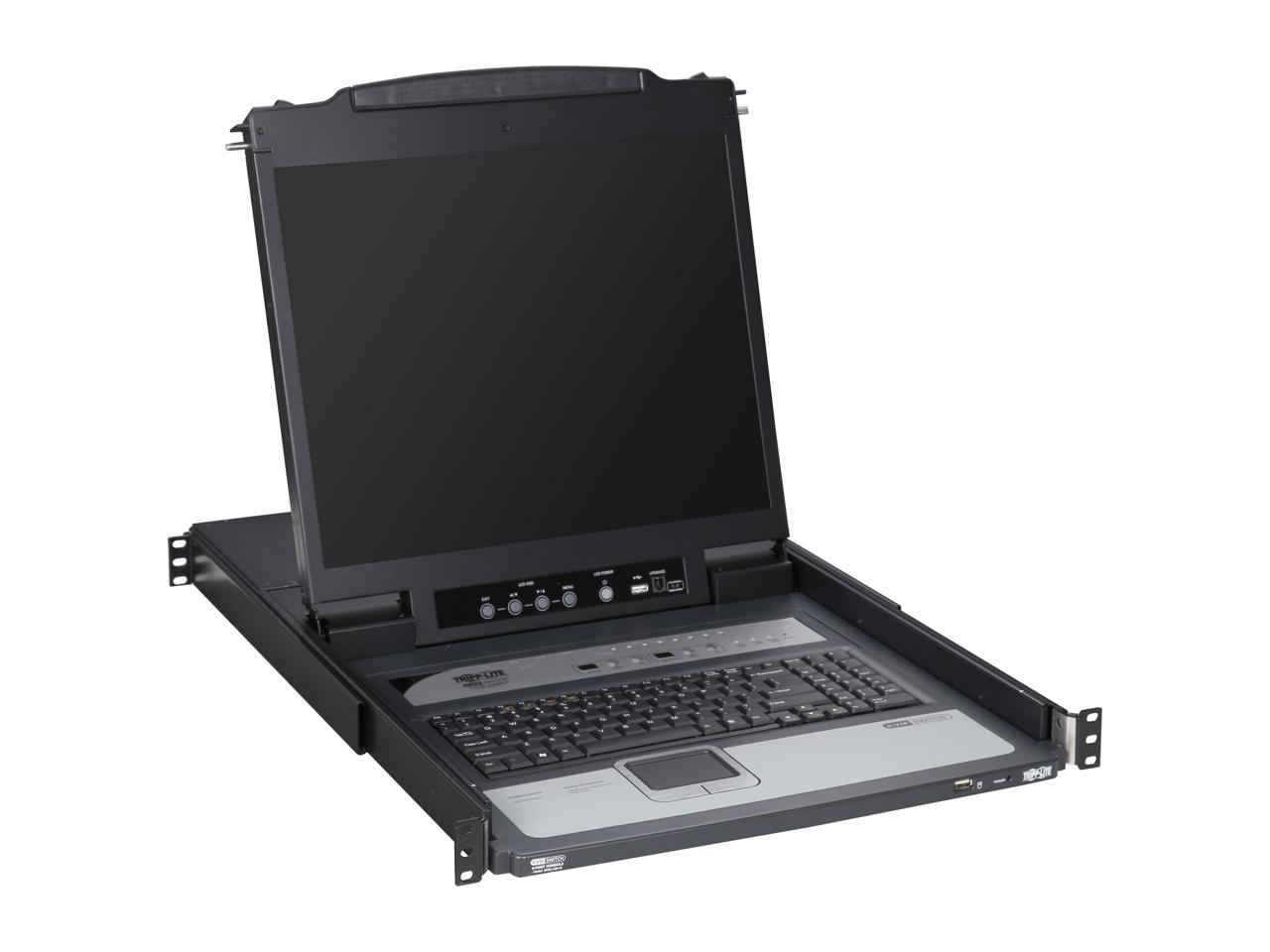 Tripp Lite 8-Port 1U Rack-Mount Console KVM Switch with 19-in. LCD + 8 PS2/USB Combo Cables (B020-U08-19-K)