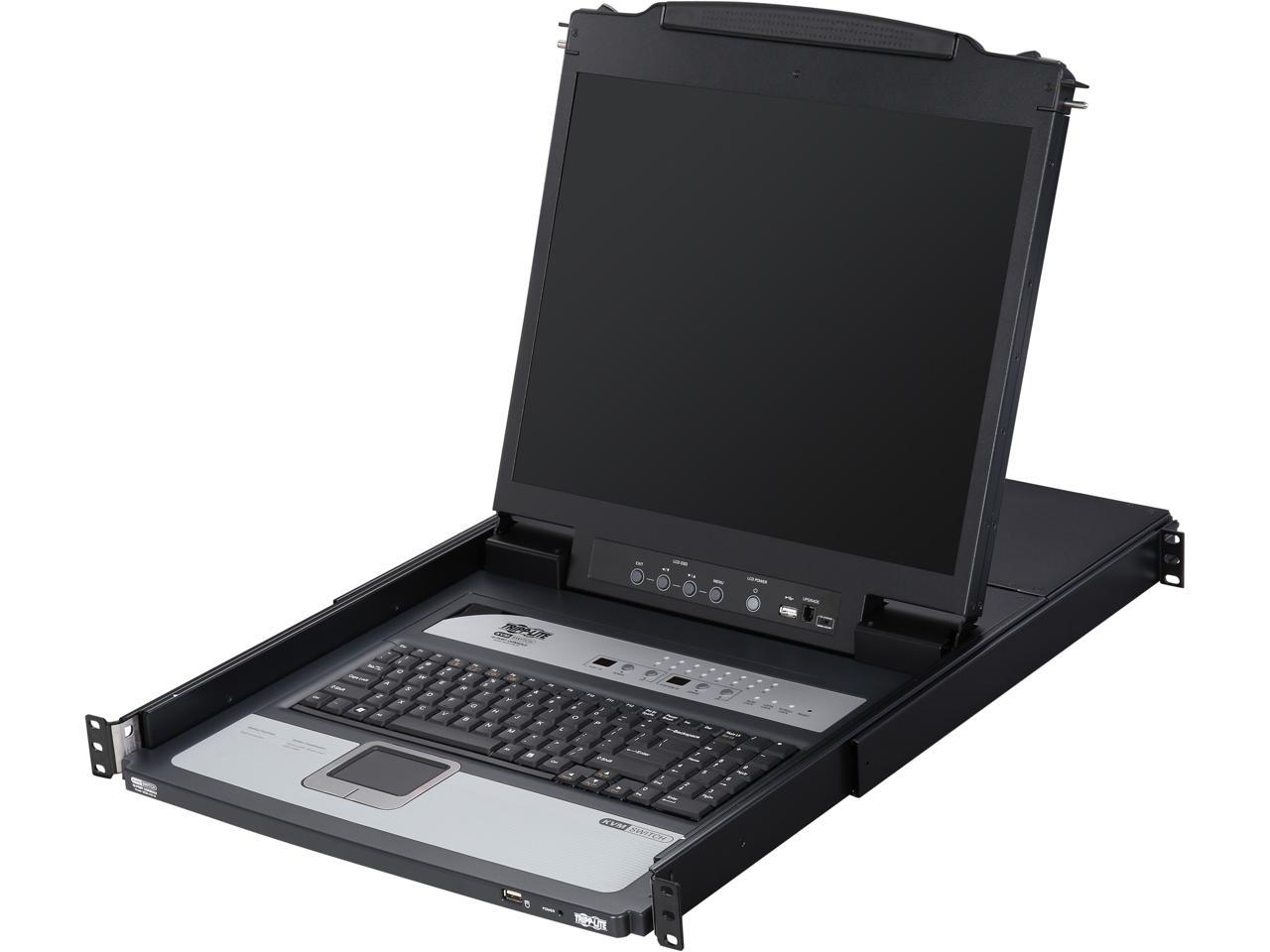 Tripp Lite 16-Port 1U Rack-Mount Console KVM Switch with 19-in. LCD + 8 PS2/USB Combo Cables (B020-U16-19-K)