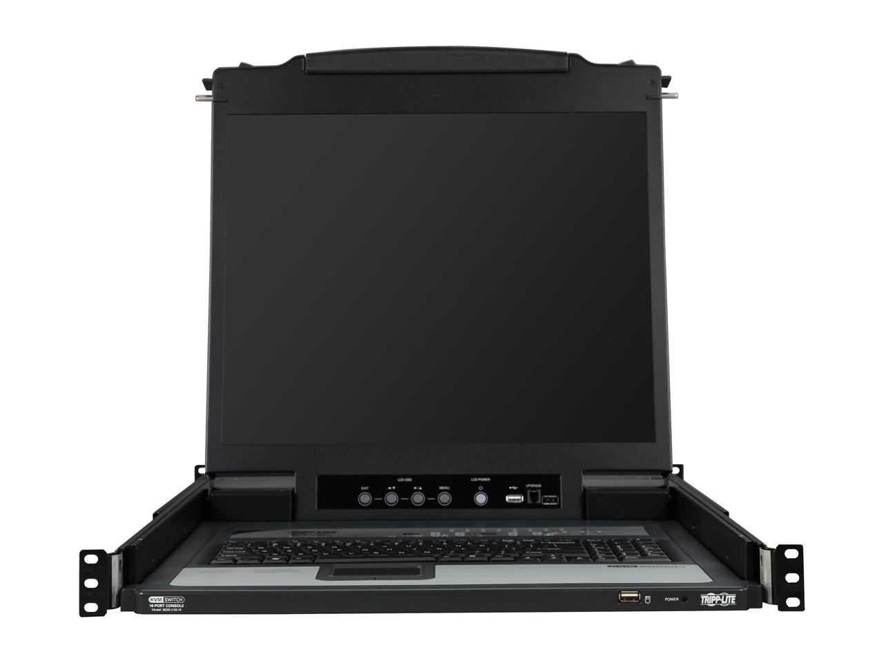 Tripp Lite 16-Port 1U Rack-Mount Console KVM Switch with 19-in. LCD + 8 PS2/USB Combo Cables (B020-U16-19-K)