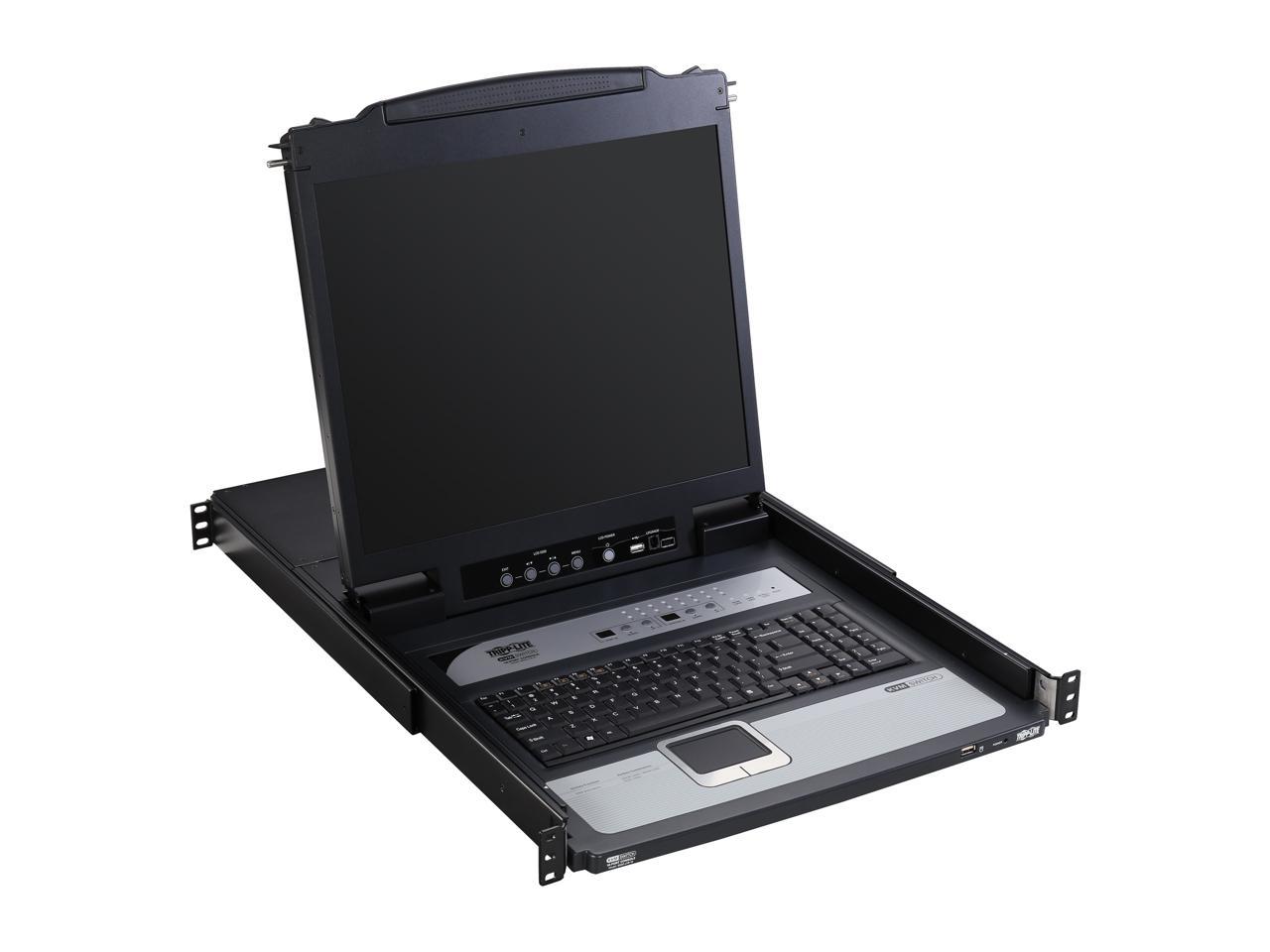 Tripp Lite 16-Port 1U Rack-Mount Console KVM Switch with 19-in. LCD + 8 PS2/USB Combo Cables (B020-U16-19-K)