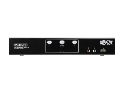 TRIPP LITE B004-2DUA2-K 2-Port Dual Monitor DVI KVM Switch with Audio and USB 2.0 Hub, Cables included