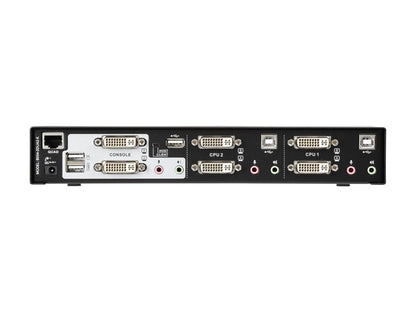 TRIPP LITE B004-2DUA2-K 2-Port Dual Monitor DVI KVM Switch with Audio and USB 2.0 Hub, Cables included