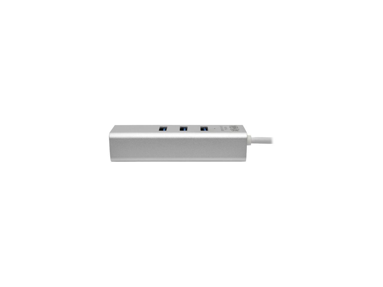 Tripp Lite USB 3.0 SuperSpeed to Gigabit Ethernet (GbE) NIC Network Adapter with 3 Port USB 3.0 Hub, USB Type-A (U336-U03-GB)