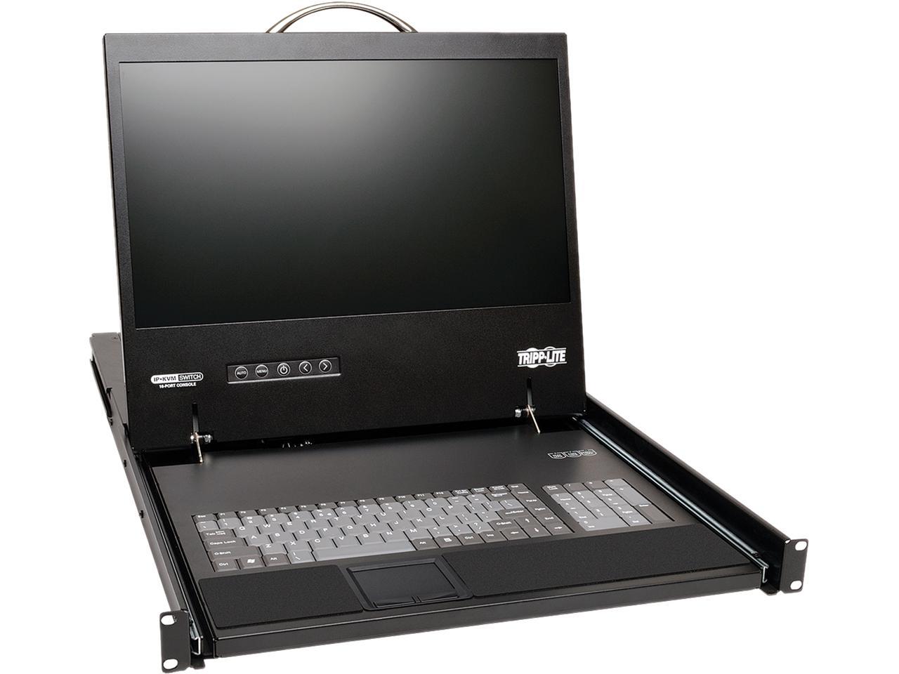 Tripp Lite 8-Port Cat5 1U Rack-Mount 1+1 User Console KVM Switch with 19-in. LCD and IP Remote Access, TAA (B070-008-19-IP)