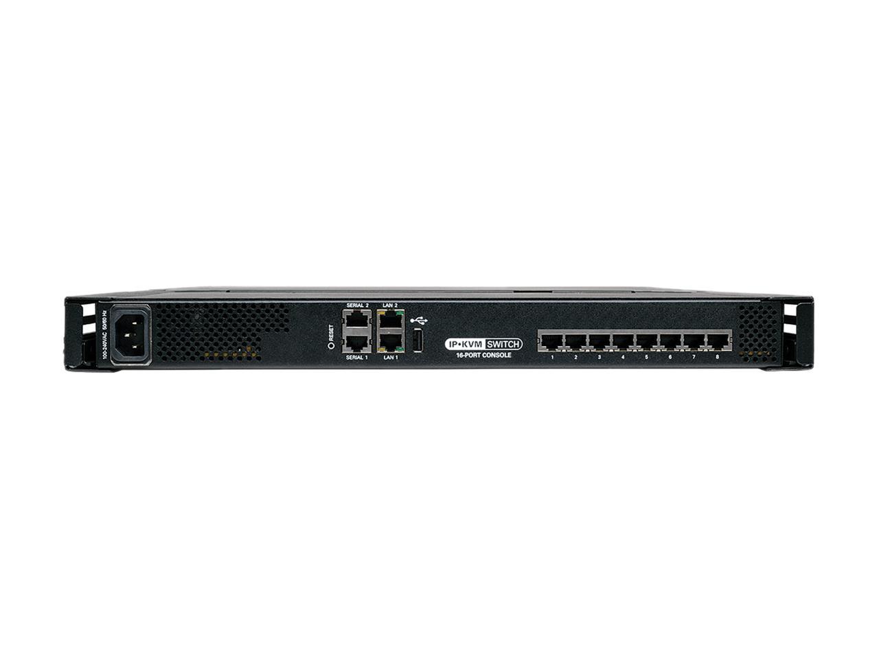 Tripp Lite 8-Port Cat5 1U Rack-Mount 1+1 User Console KVM Switch with 19-in. LCD and IP Remote Access, TAA (B070-008-19-IP)