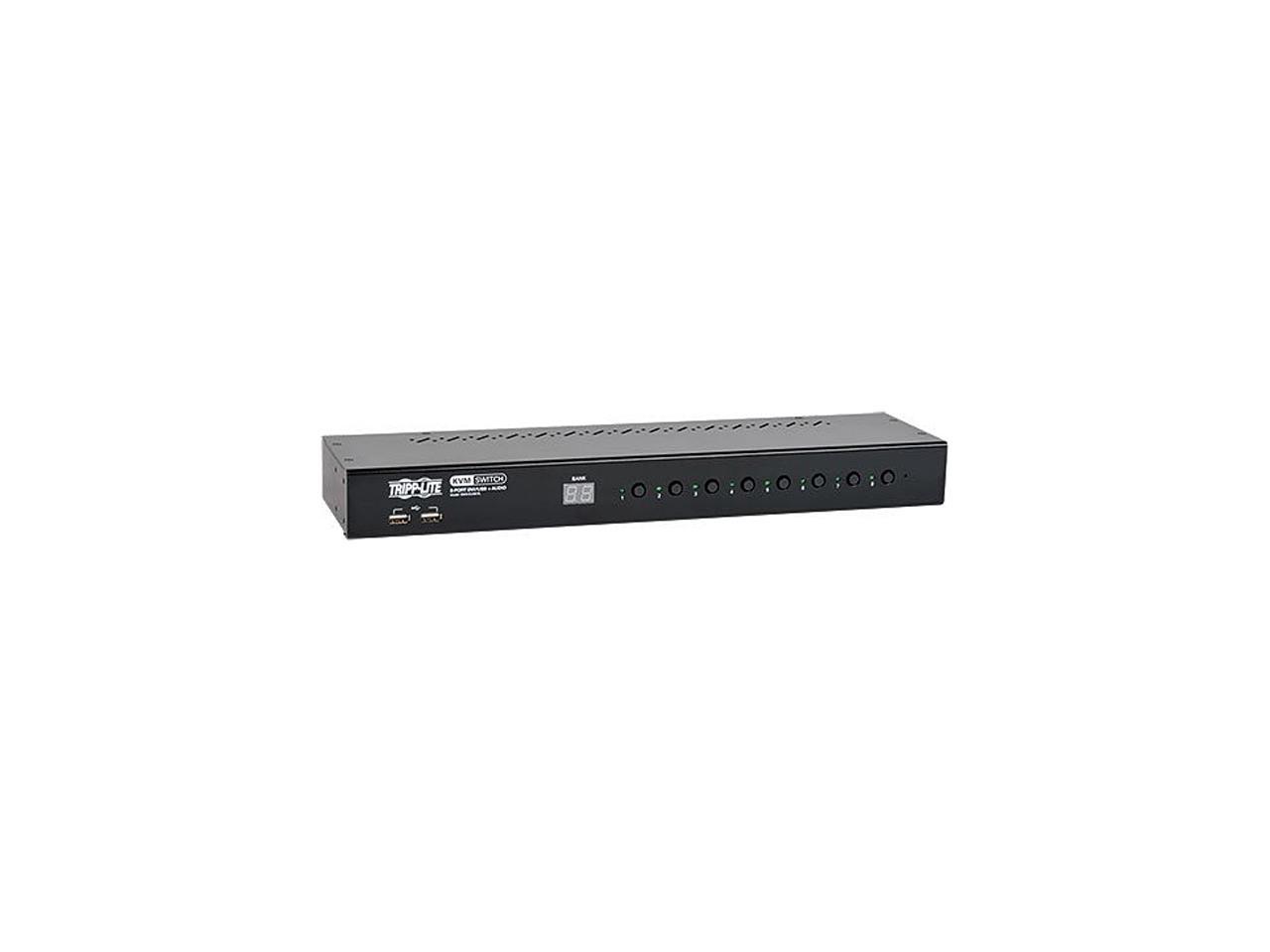 Tripp Lite 8-Port 1U Rackmount DVI / USB KVM Switch with Audio and 2-Port USB Hub