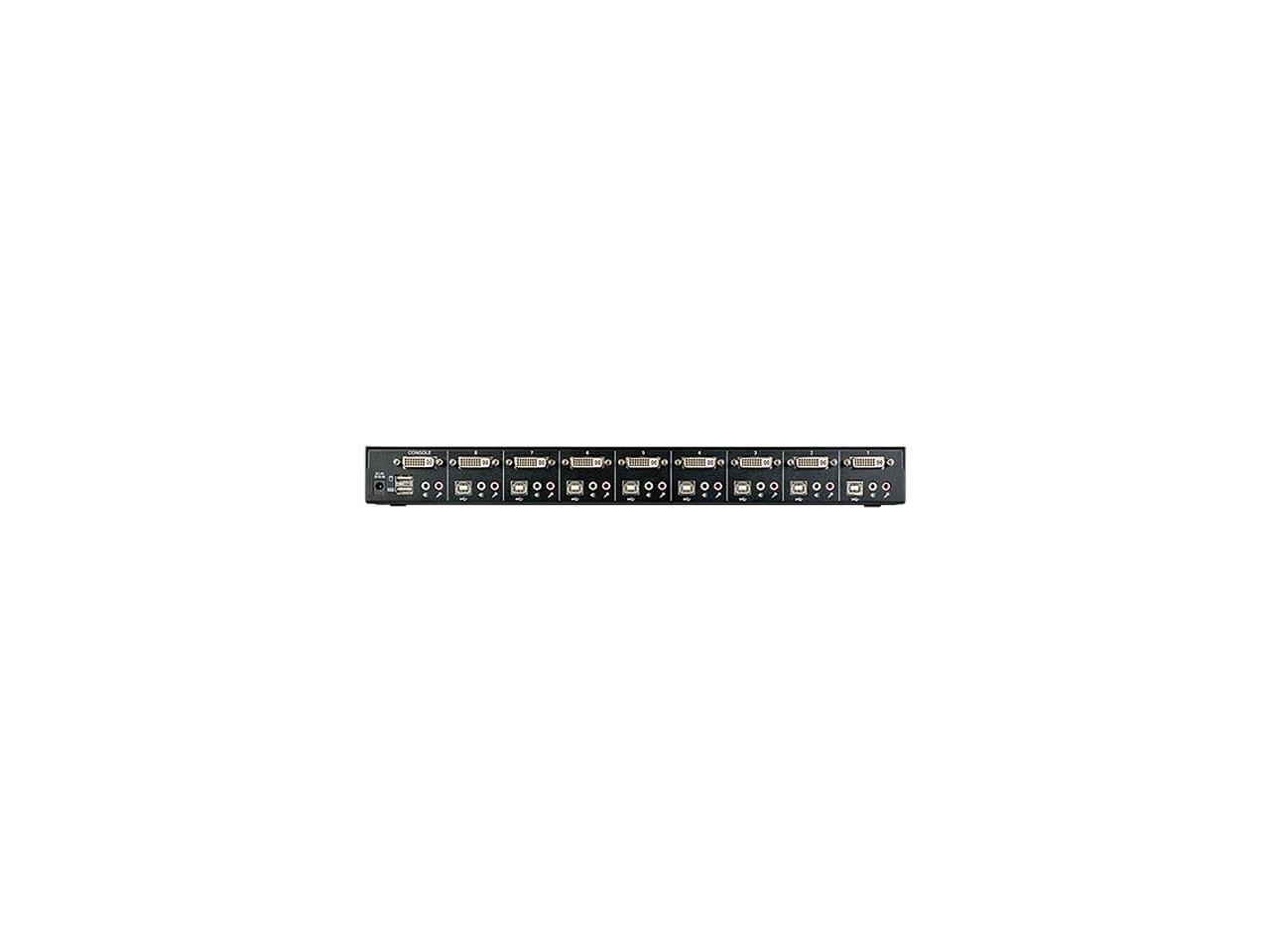 Tripp Lite 8-Port 1U Rackmount DVI / USB KVM Switch with Audio and 2-Port USB Hub