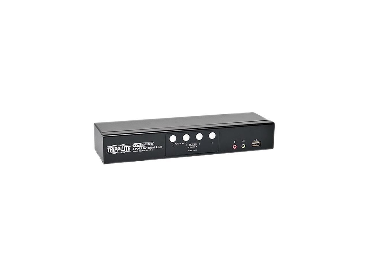 Tripp Lite 4-Port DVI Dual-Link / USB KVM Switch w/ Audio and Cables