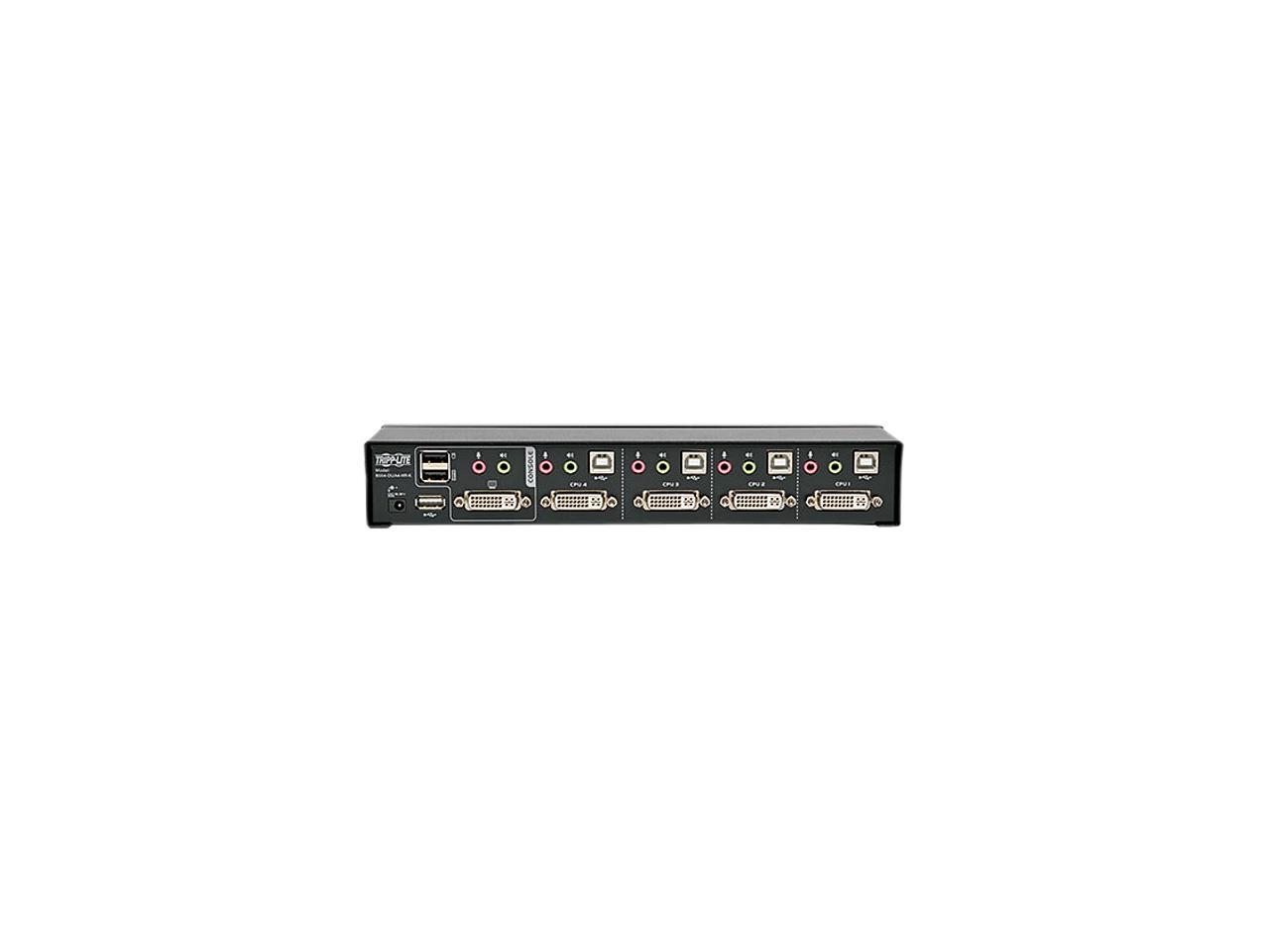 Tripp Lite 4-Port DVI Dual-Link / USB KVM Switch w/ Audio and Cables