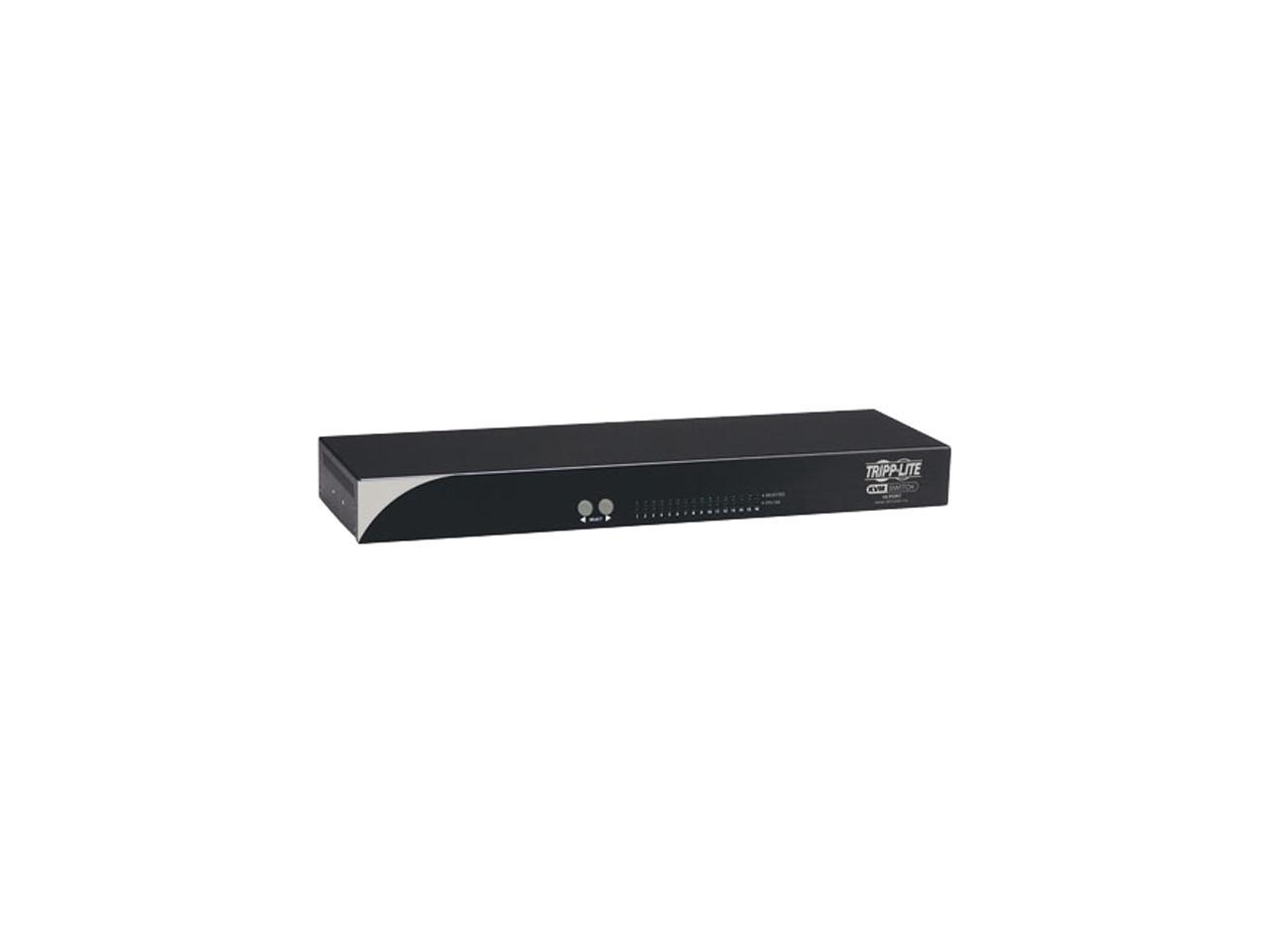 TRIPP LITE B072-016-1A NetCommander 16-Port Cat5 KVM Switch 1U Rack-Mount with PS2 to USB Input Adapter