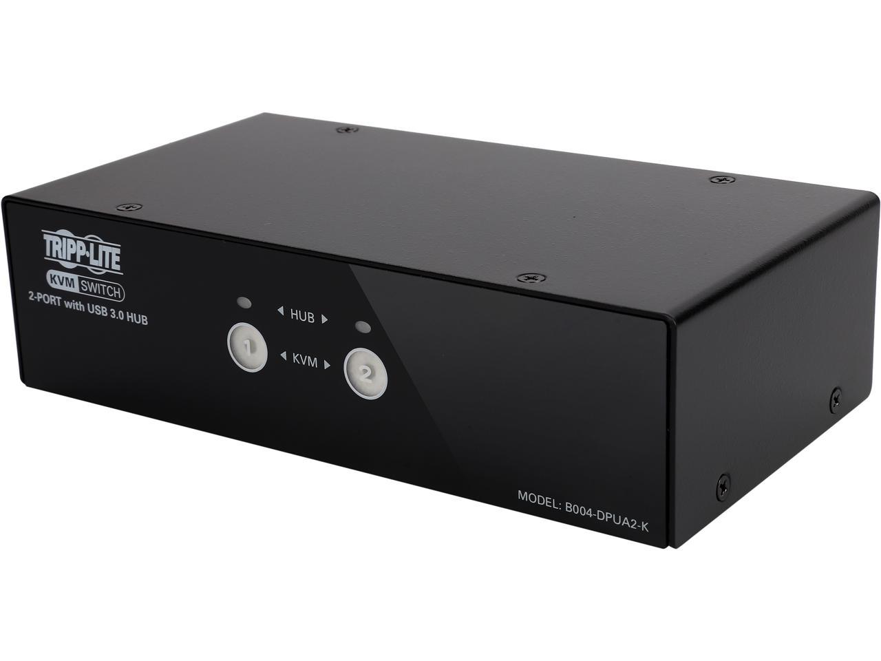 Tripp Lite 2-Port DisplayPort KVM Switch with Audio, Cables & USB 3.0 Hub (B004-DPUA2-K)
