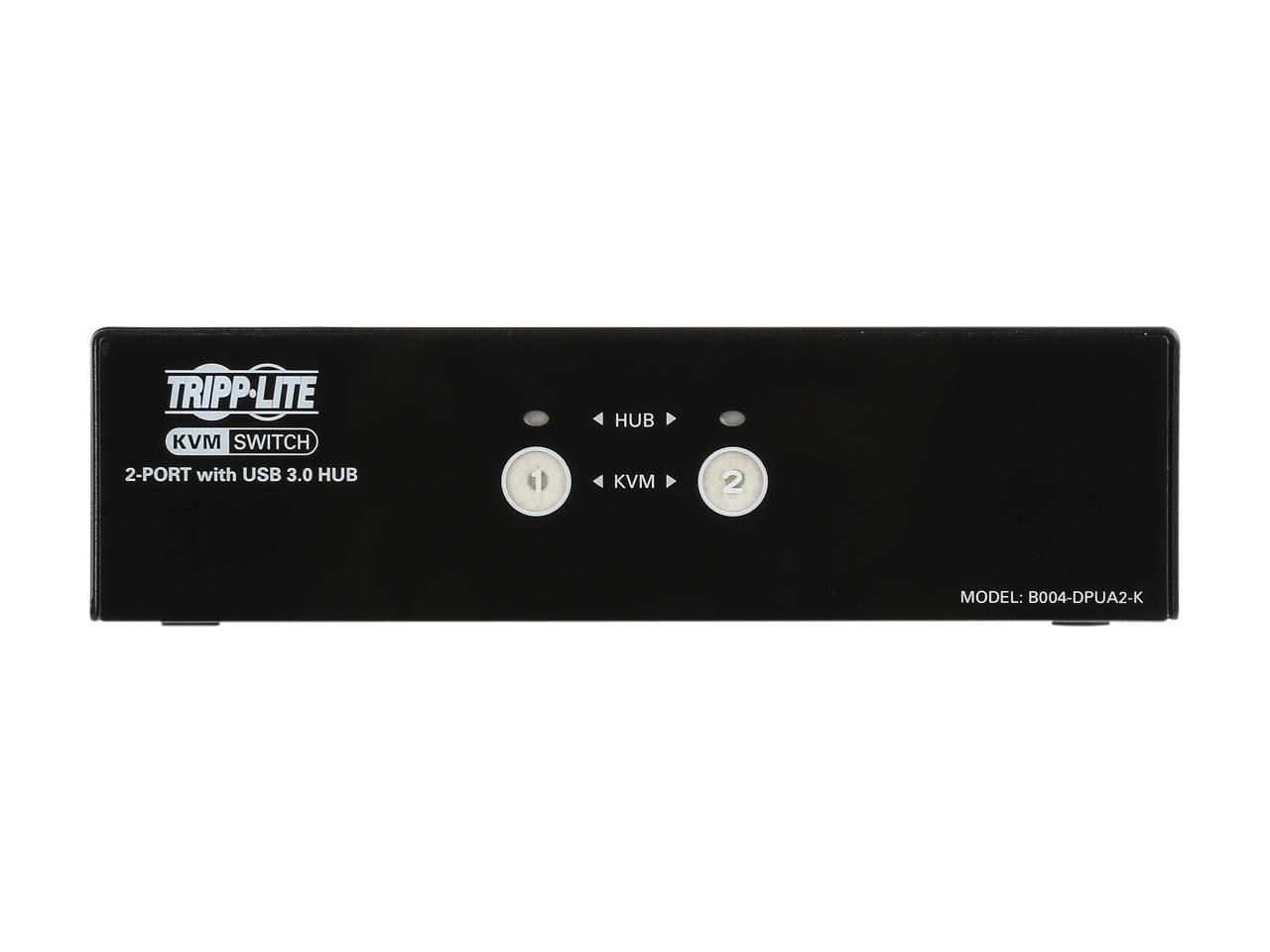 Tripp Lite 2-Port DisplayPort KVM Switch with Audio, Cables & USB 3.0 Hub (B004-DPUA2-K)