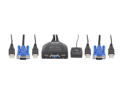 Tripp Lite 2-Port USB / VGA KVM Switch Cable w/ Audio & Peripheral Sharing (B032-VU2)