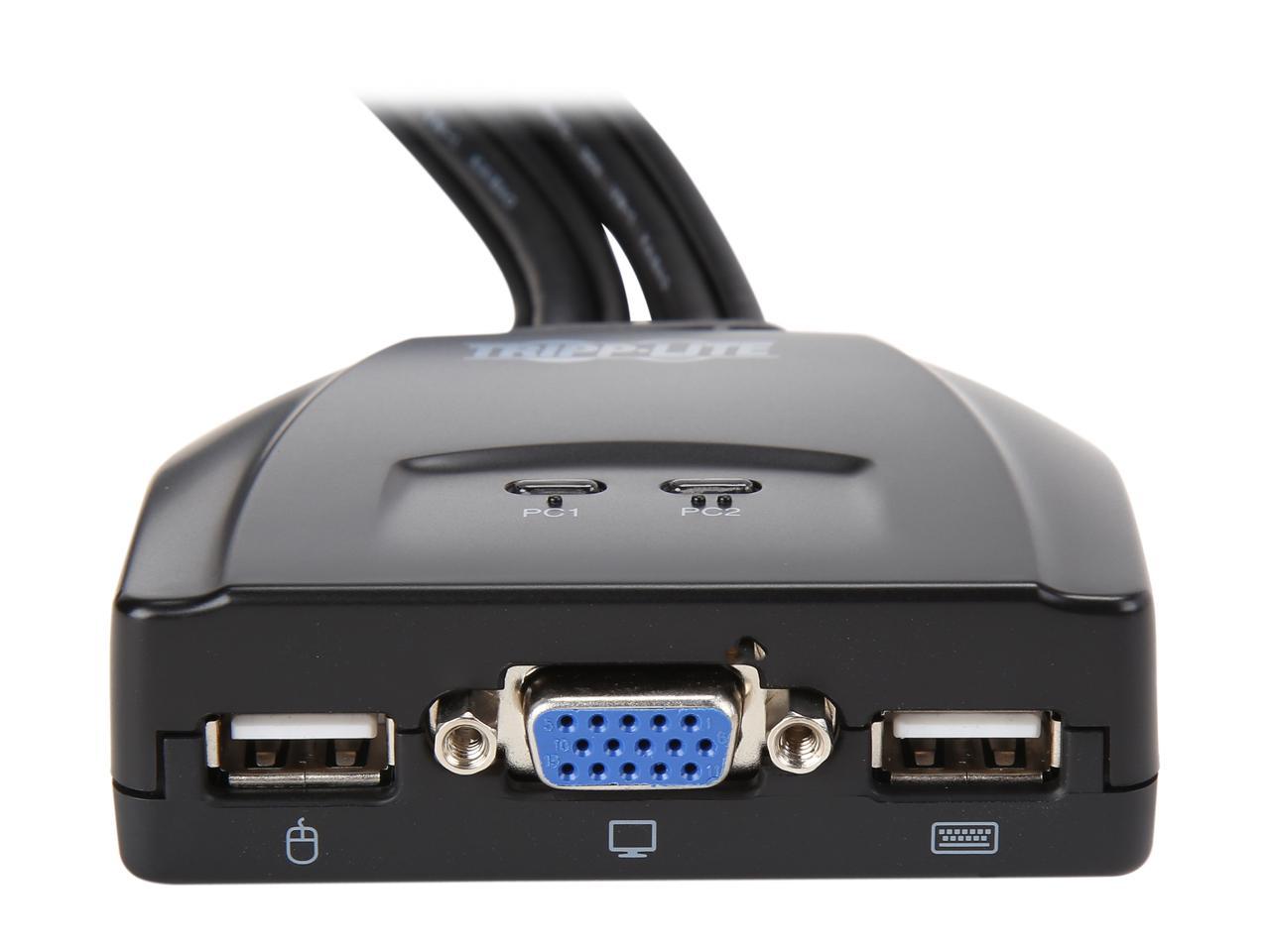 Tripp Lite 2-Port USB / VGA KVM Switch Cable w/ Audio & Peripheral Sharing (B032-VU2)